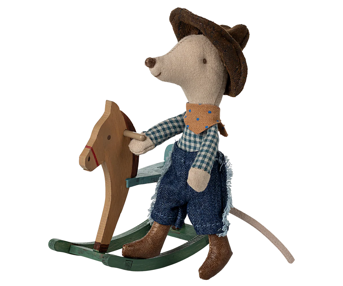 Cowboy Mouse on Rocking Horse - Little Brother