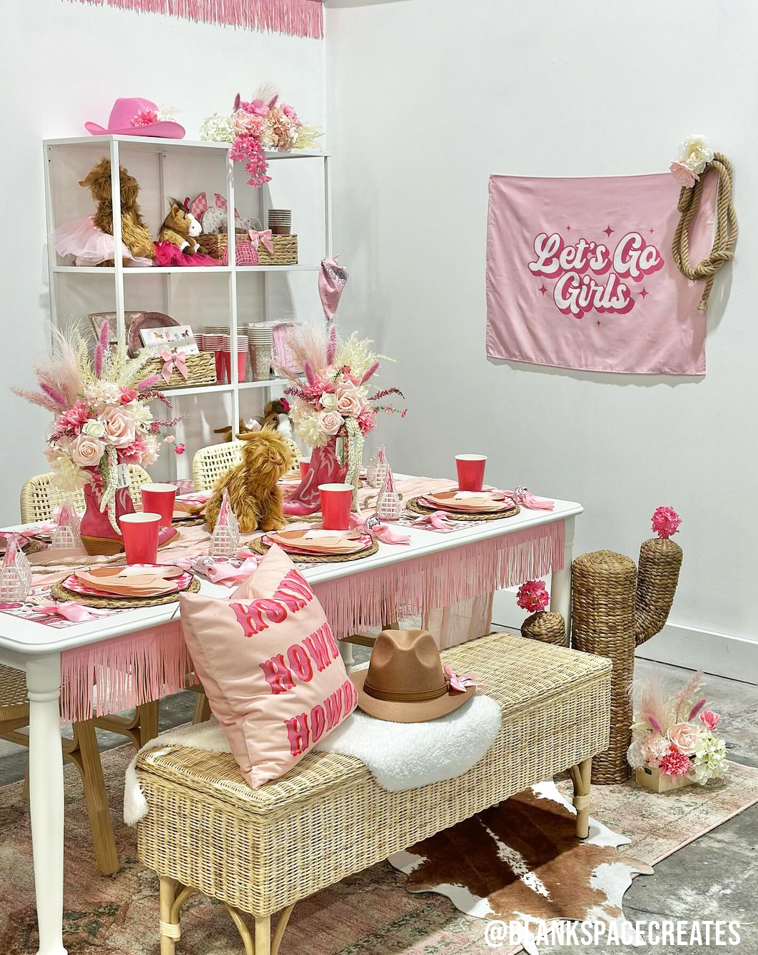 Let's Go Girls Banner | Kids Country Pink Wall Decor
