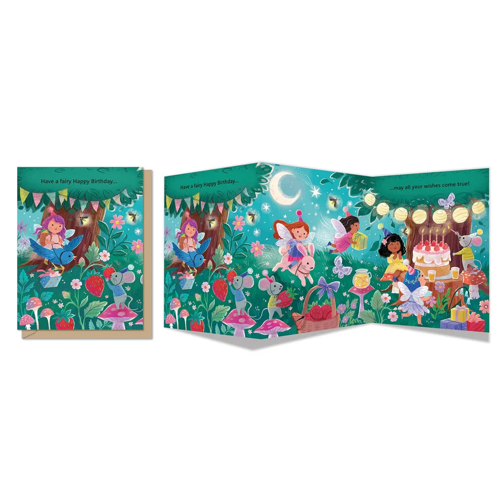 Tri-fold Fairy Forest Festival Greeting Card