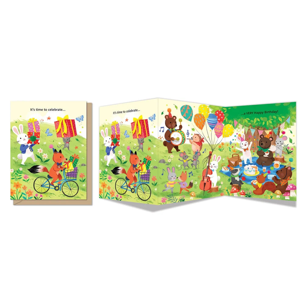 Tri-fold Woodland Party Greeting Card