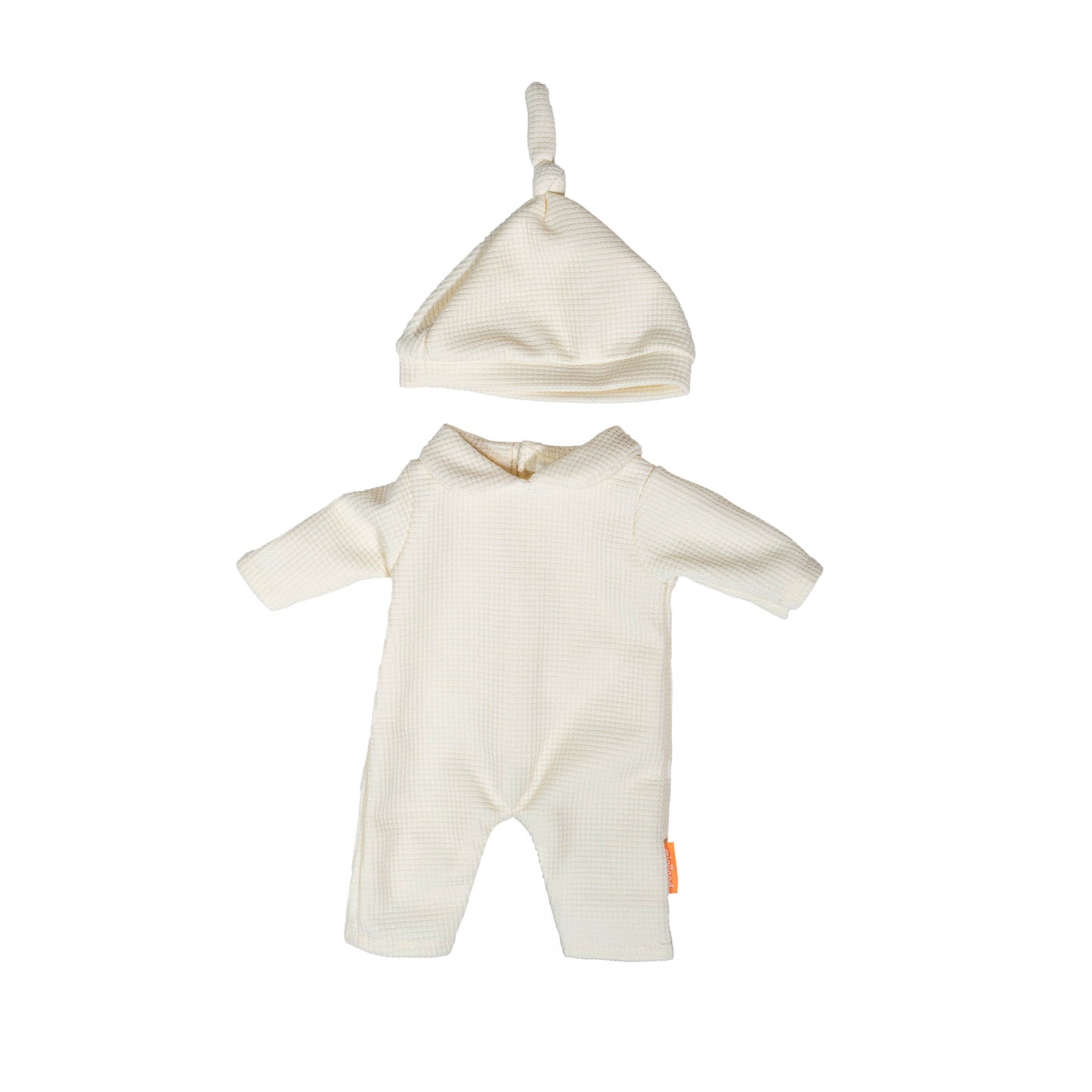Miniland beige pajamas with hat for dolls 15"