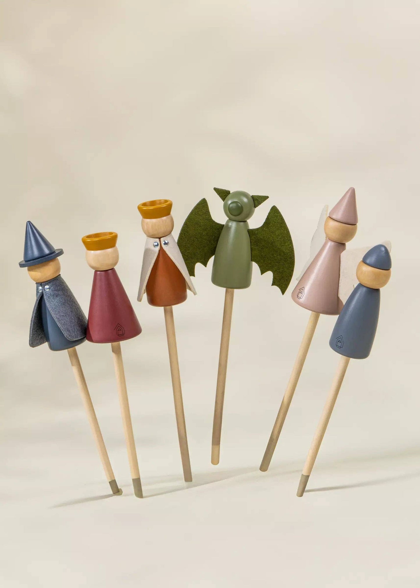 Set of 6 Wooden Puppets