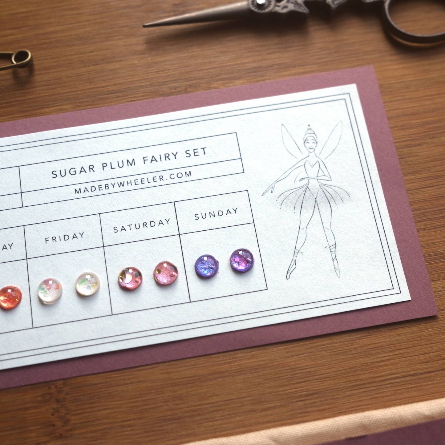 Sugar Plum Fairy Stick-On Earring Set