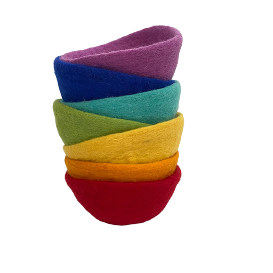 Sorting Stacking Felt Bowls - Rainbow Party