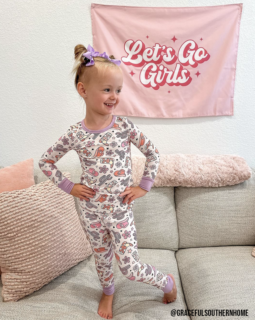 Let's Go Girls Banner | Kids Country Pink Wall Decor