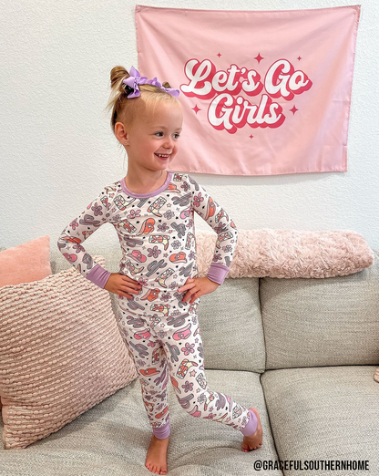 Let's Go Girls Banner | Kids Country Pink Wall Decor