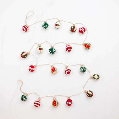 Felt Embroidered Christmas Ball Garland