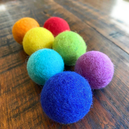 Felt Balls - LARGE Rainbow Party