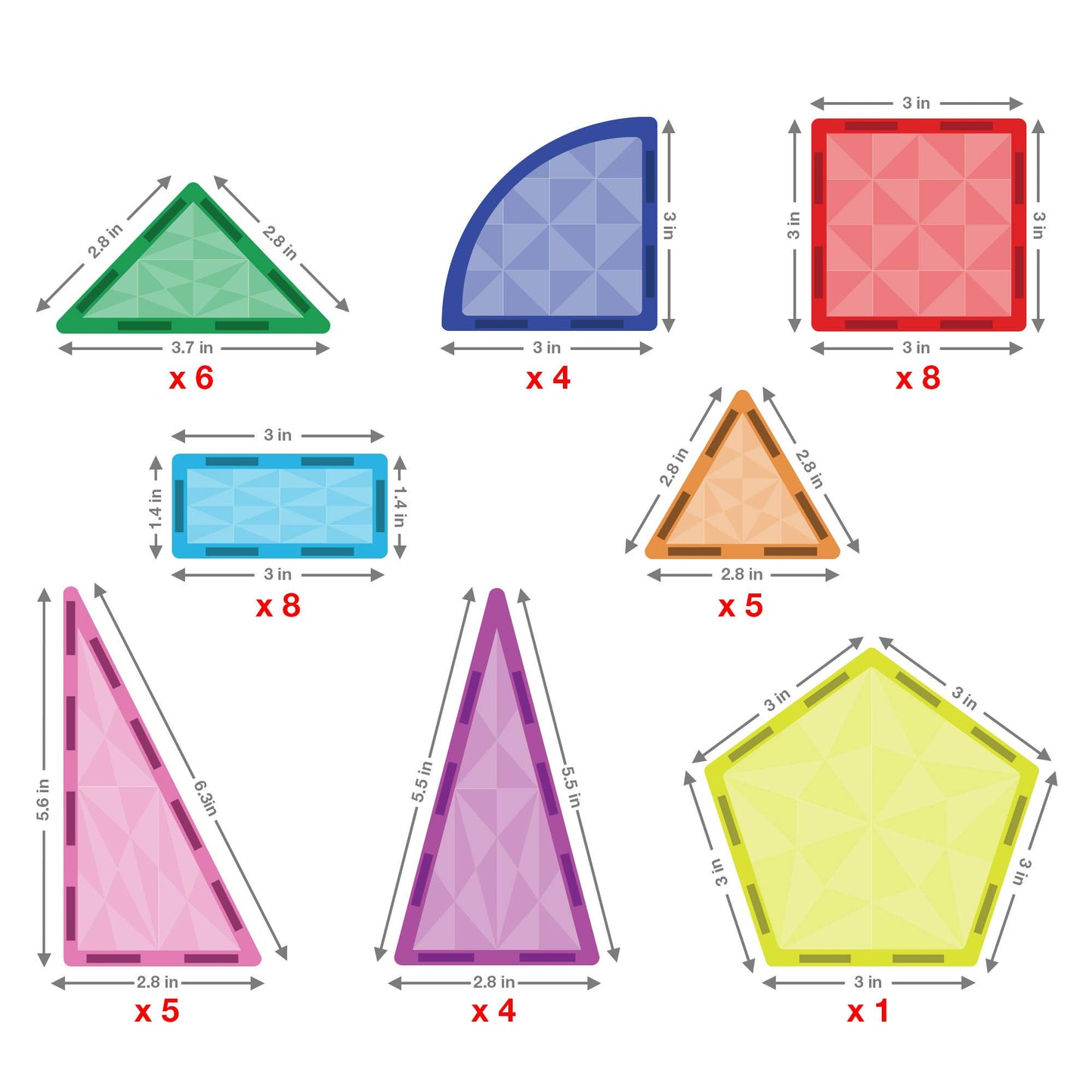 PicassoTiles Magnetic Tile Building Block