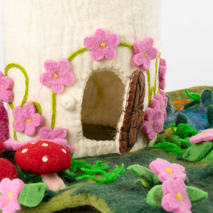 Felt Pink Fairy Cottage