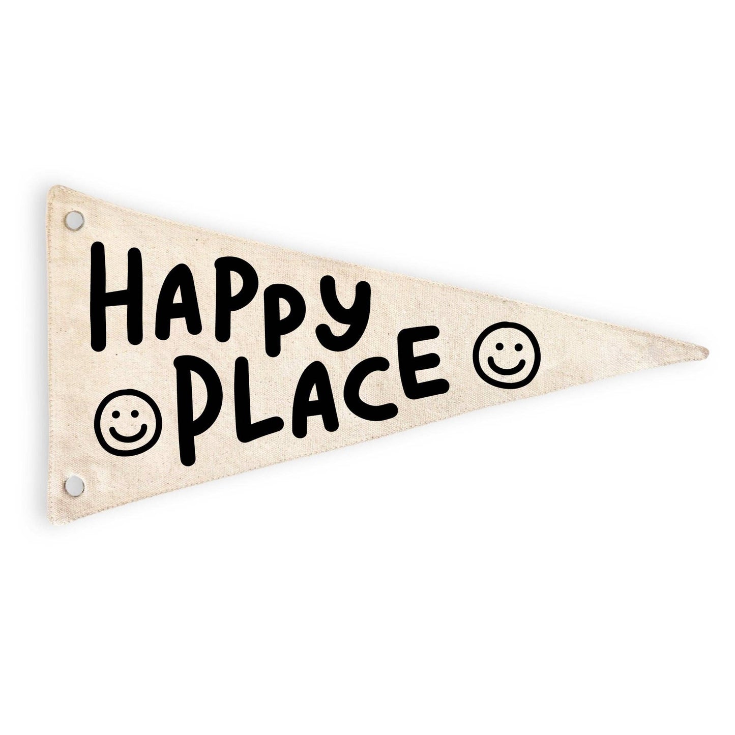 Happy Place Canvas Pennant Flag - Kids Decor