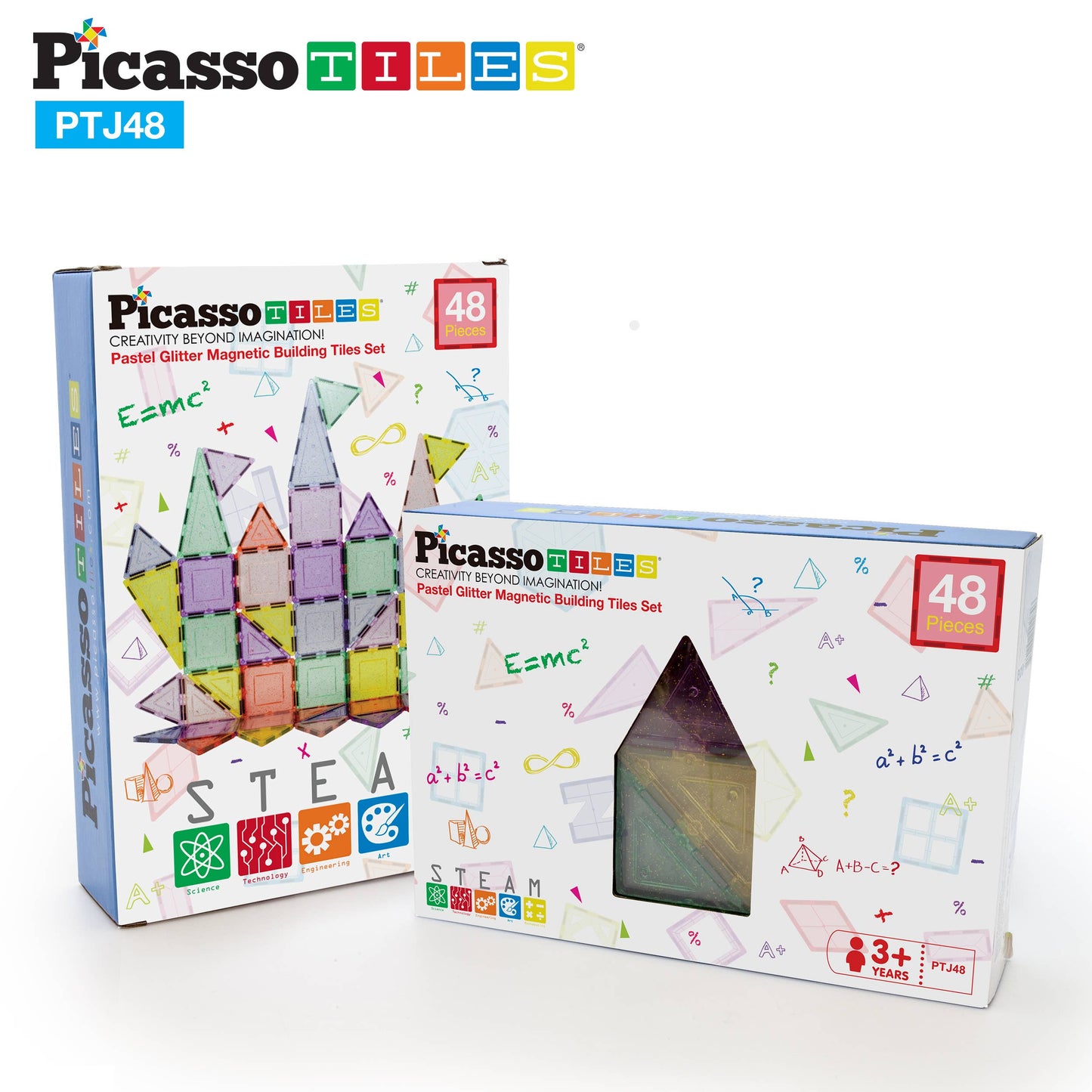 PicassoTiles Glitter Magnetic Tile Building Set