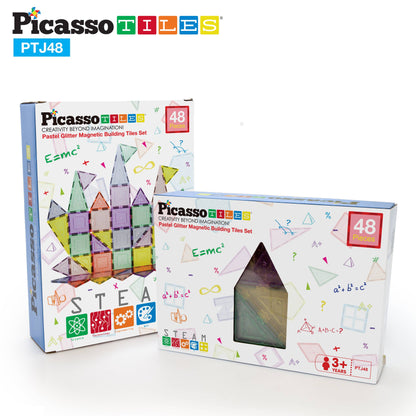 PicassoTiles Glitter Magnetic Tile Building Set