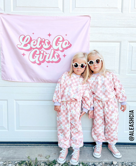 Let's Go Girls Banner | Kids Country Pink Wall Decor