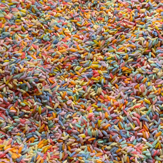 Rainbow Pastel Rice Sensory Mix