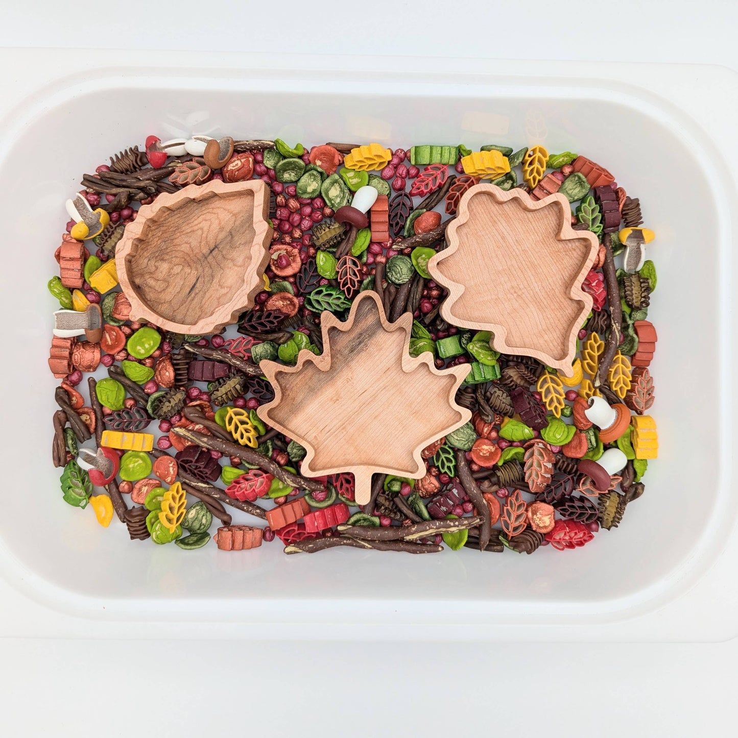 Mini Oak Leaf Sensory Play Tray