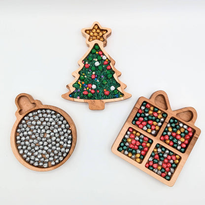 Mini Christmas Tree Sensory Play Tray