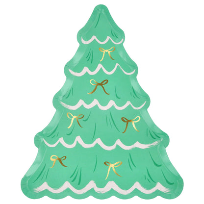 Christmas Tree With Bows Plates