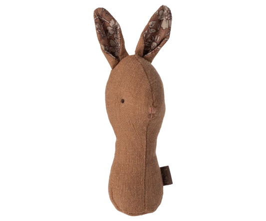 Bunny Rattle for Baby - Chocolate
