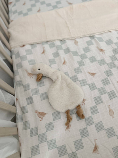 Goosey Gander Fur Lined Cot Blanket
