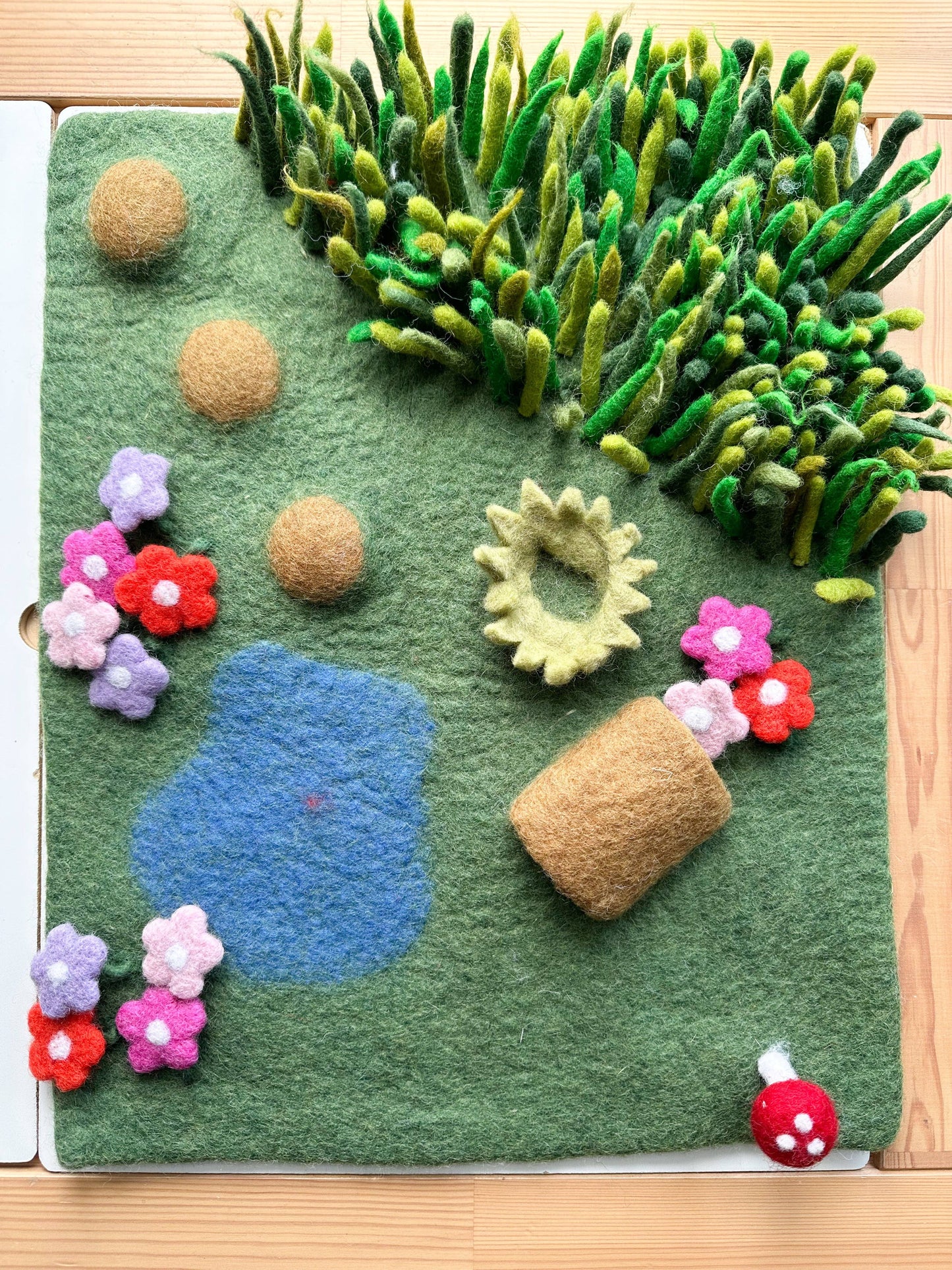 Felted Backyard Bug Play Mat - Mat Only