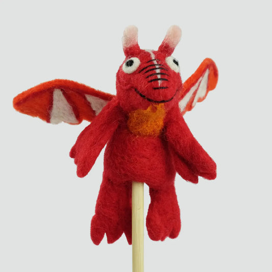 Felt Dragon Finger Puppets - Red