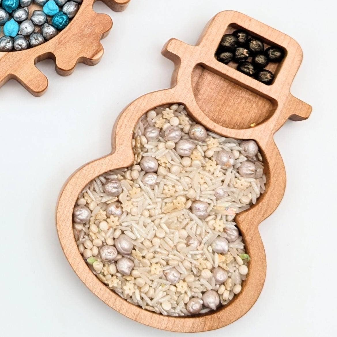 Mini Snowman Sensory Play Tray