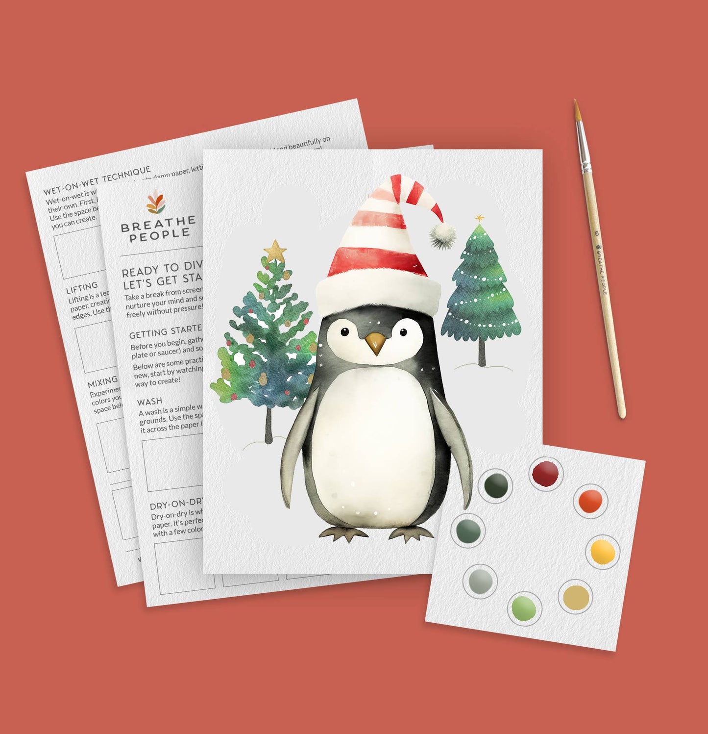Holiday Watercolor Kit – Penguin