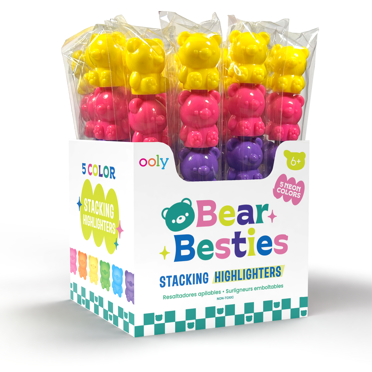 Bear Besties: Stacking Highlighters (Display of 16 Sticks)
