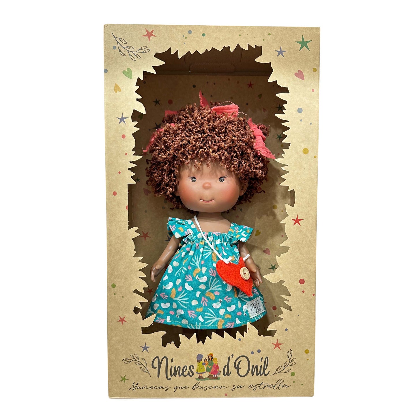 Pippa Doll - Curly Brunette Heart Purse