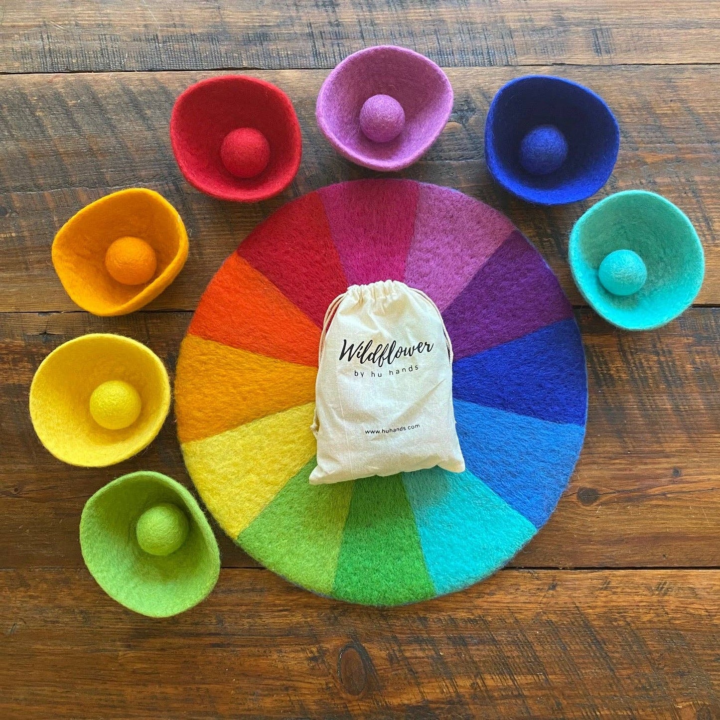 Sorting Stacking Felt Bowls - Rainbow Party