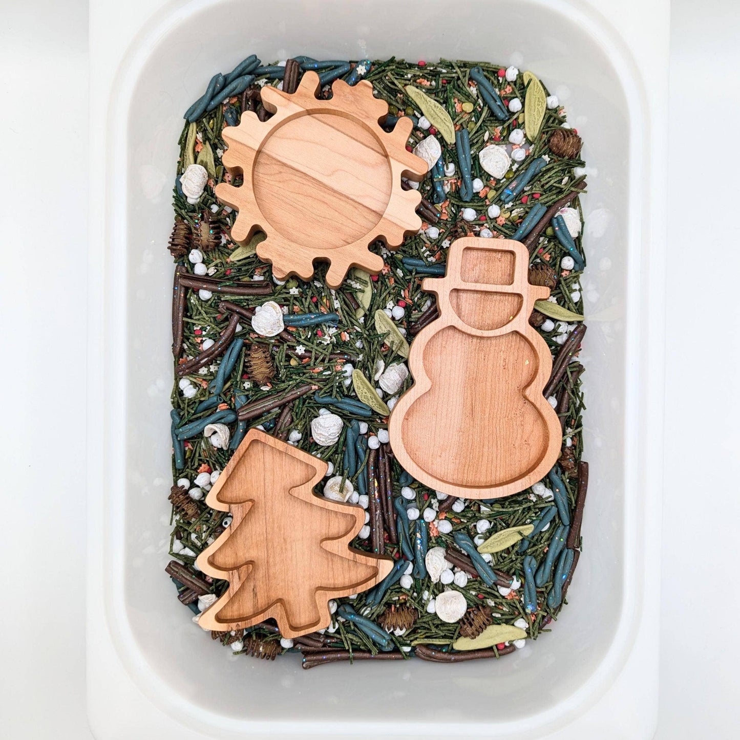 Mini Snowman Sensory Play Tray