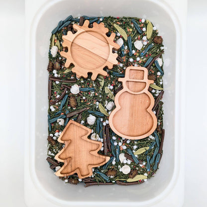 Mini Snowman Sensory Play Tray