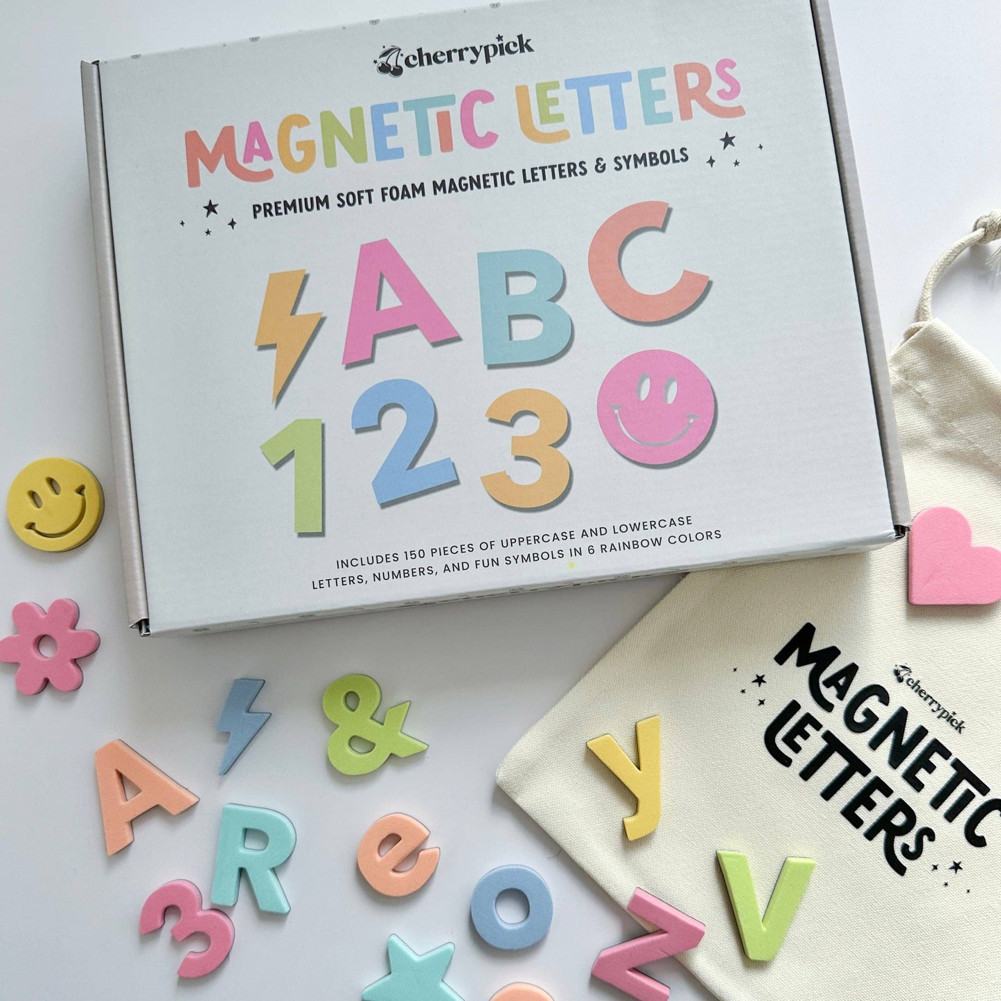 Soft Foam Magnetic Letters & Symbols 150pc Set - Colorful