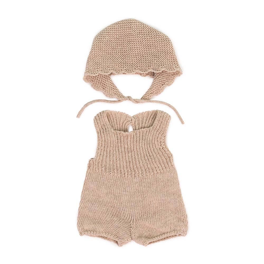 Knitted Doll Outfit 15” inch – Rompers & Bonnet