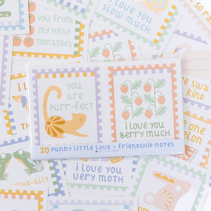 Punny Notes Cards, a Set of 20 Lunchbox or Just Because Note