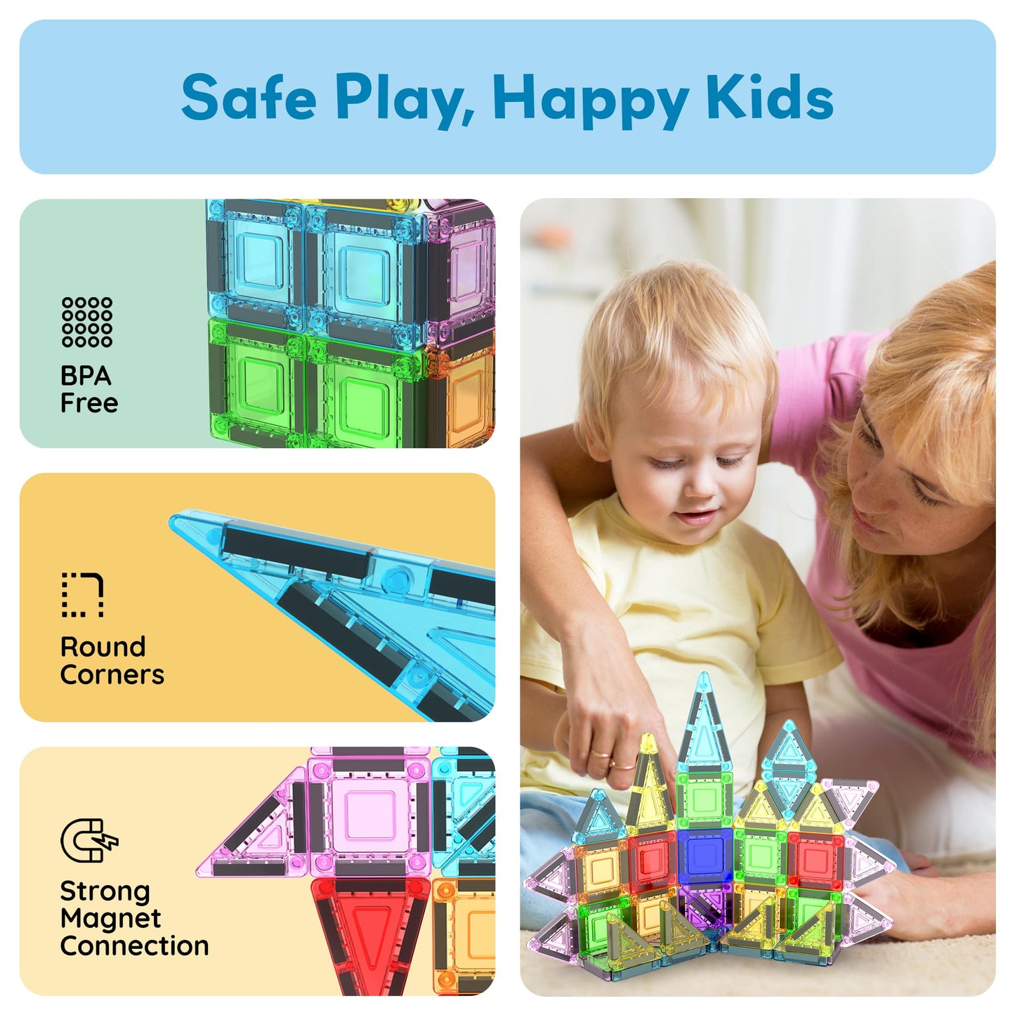 Nano Magnetic Building Tiles Construction Travel Set