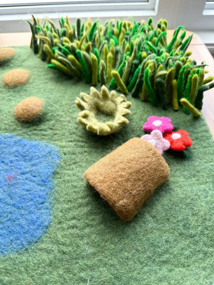 Felted Backyard Bug Play Mat - Mat Only
