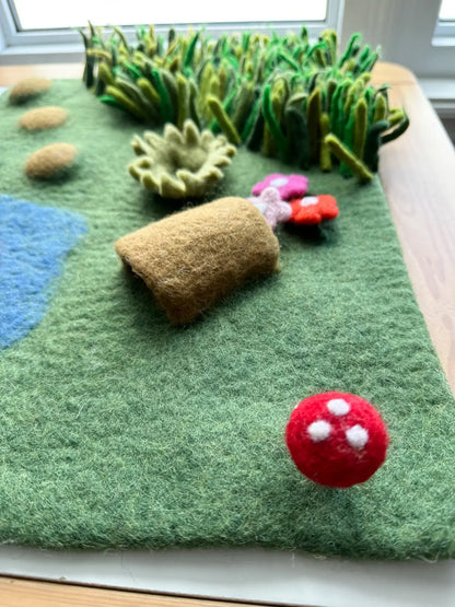 Felted Backyard Bug Play Mat - Mat Only