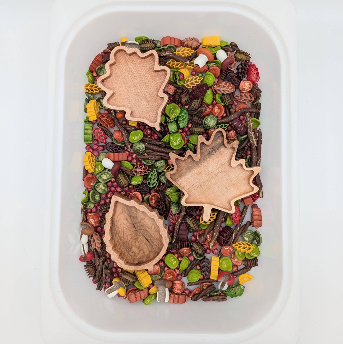 Mini Oak Leaf Sensory Play Tray