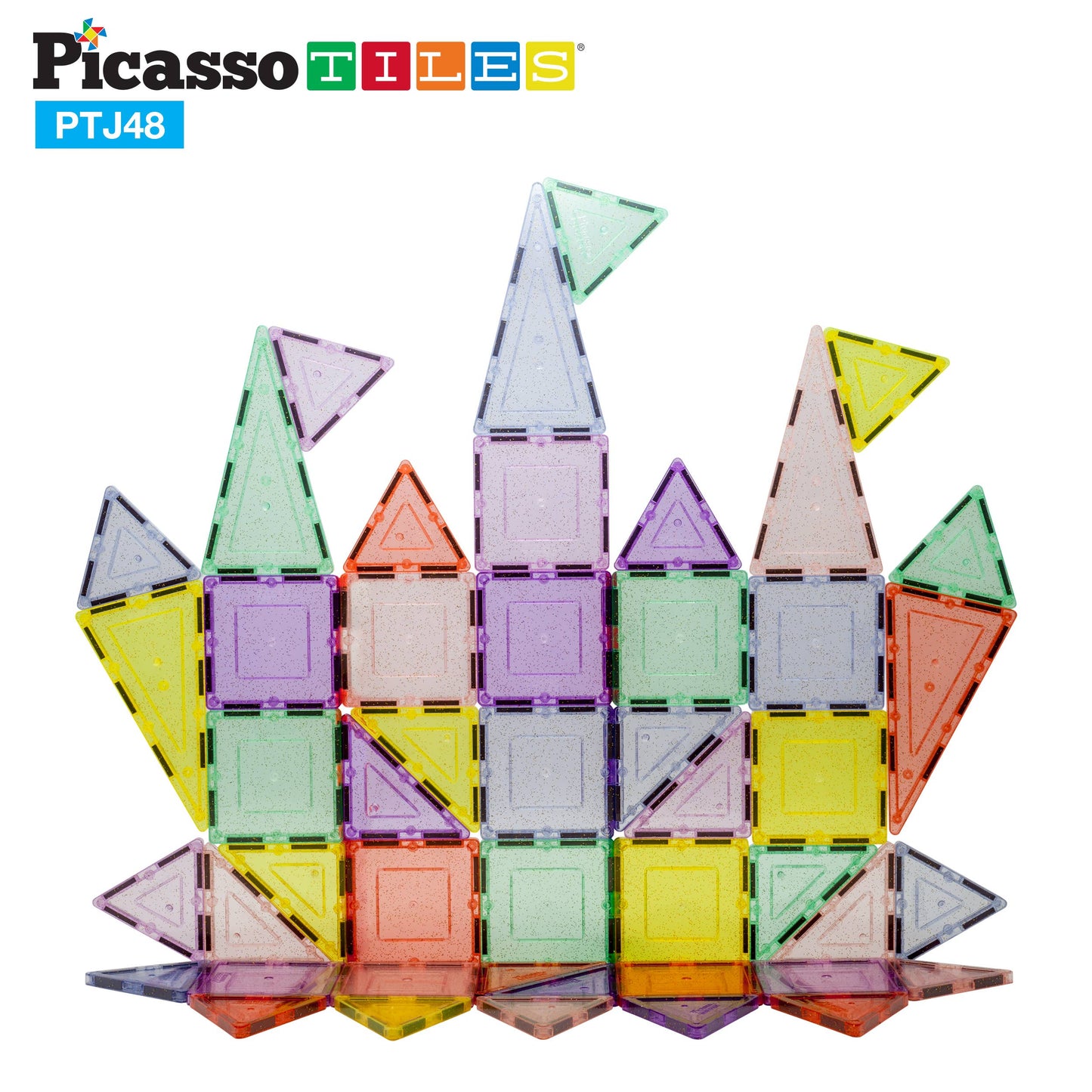 PicassoTiles Glitter Magnetic Tile Building Set