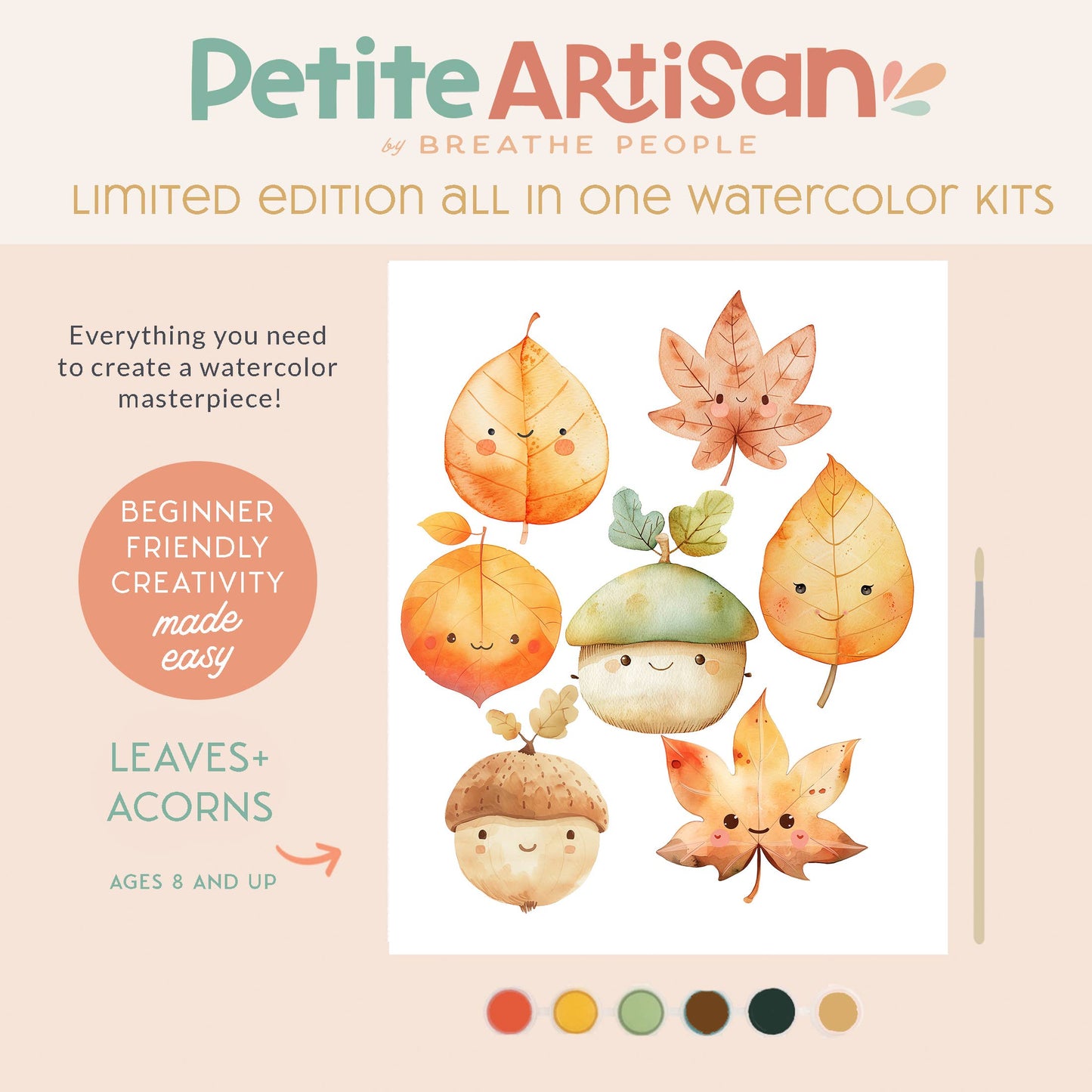 All in One Watercolor Kit for Kids- Fall Leaves
