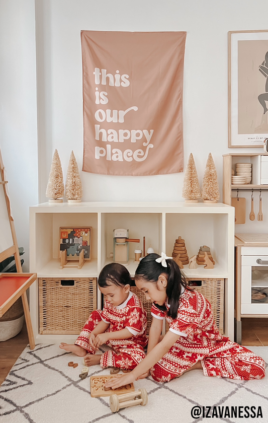 This Is Our Happy Place Banner - Boho Wall Decor