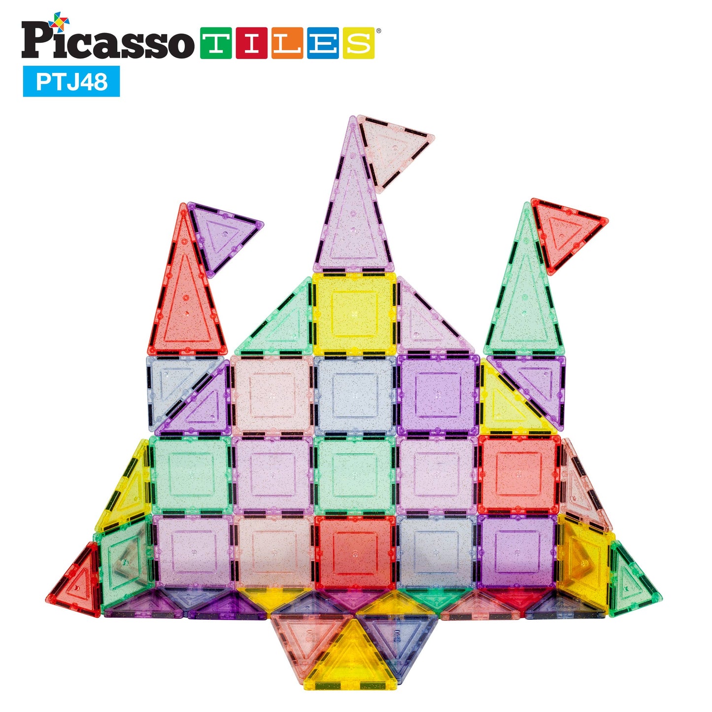 PicassoTiles Glitter Magnetic Tile Building Set