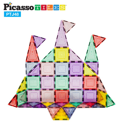 PicassoTiles Glitter Magnetic Tile Building Set