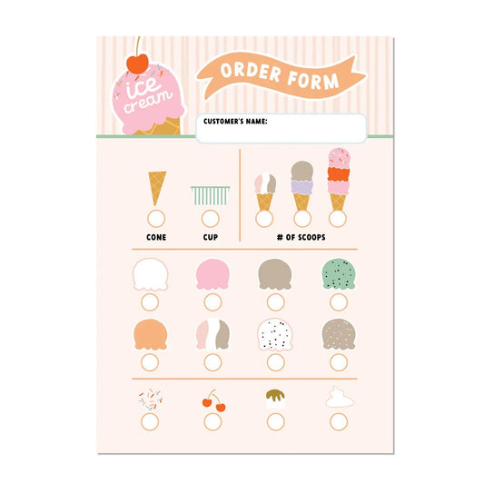 Ice Cream Shop Pretend Play Notepad