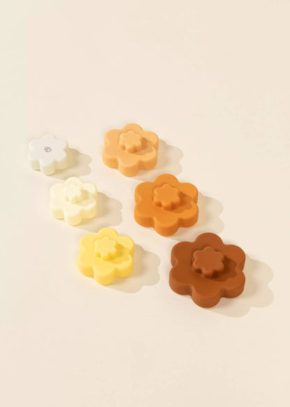 Set of 6 Silicone Stackable Flowers