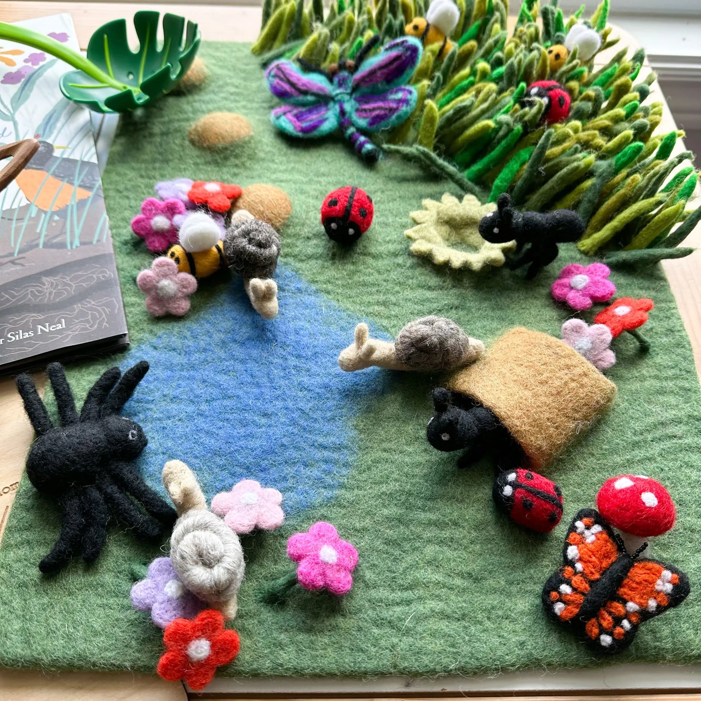 Felted Backyard Bug Play Mat - Mat Only