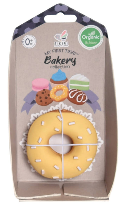 Donut Natural Rubber Teether, Rattle & Pretend Play
