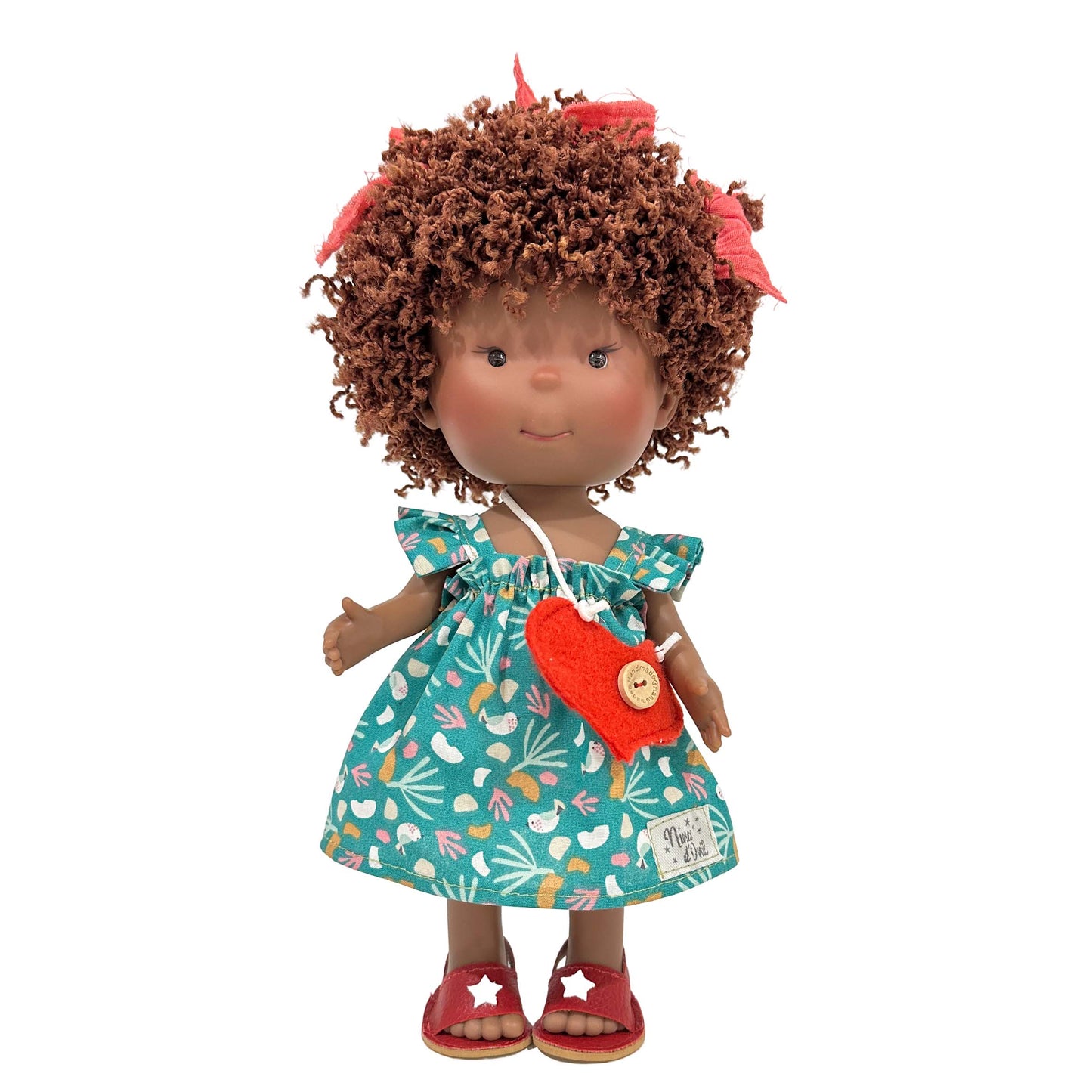 Pippa Doll - Curly Brunette Heart Purse